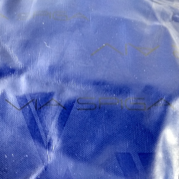 NEW VIA SPIGA BAG BLUE POLY CARRYALL - Picture 6 of 8